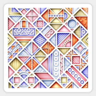 3d Colorful Geometric Pattern, Crazy Print Sticker